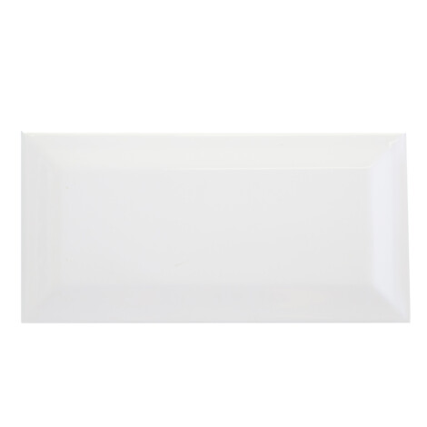 Super White Glossy Bevelled: Ceramic Tile 10.0×20