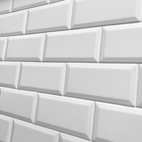Super White Matt Bevelled: Ceramic Tile 10.0x20.0