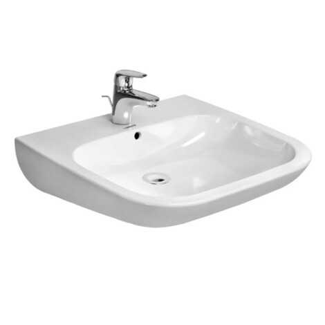 Duravit: D-Code: Washbasin barrier free, 1TH, 60cm, White #23126000002 1