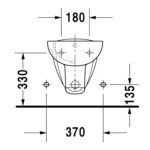 Duravit: D-Code: Bidet Wallhung with OF and 1TH : 54.5cm #22571500002