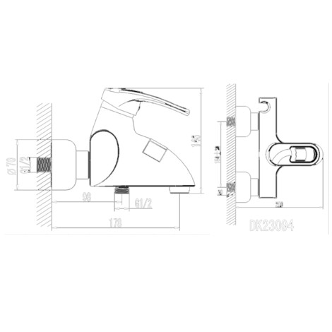 Tapis Lausanne: Bath Mixer + Tel Shower CP #DK23094C