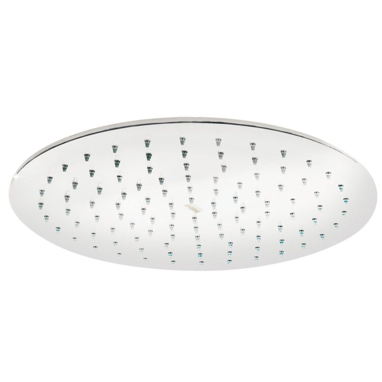 Stainless Steel Round Shower Head With Silicone Nozzle Anti Scaling, 20cm