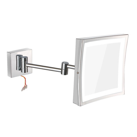 TAPIS: Shaving Mirror With Led Light, Brass Frame #1802D 1