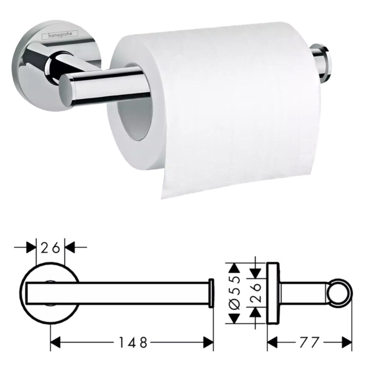 Logis Universal: Paper Roll Holder, Chrome Plated