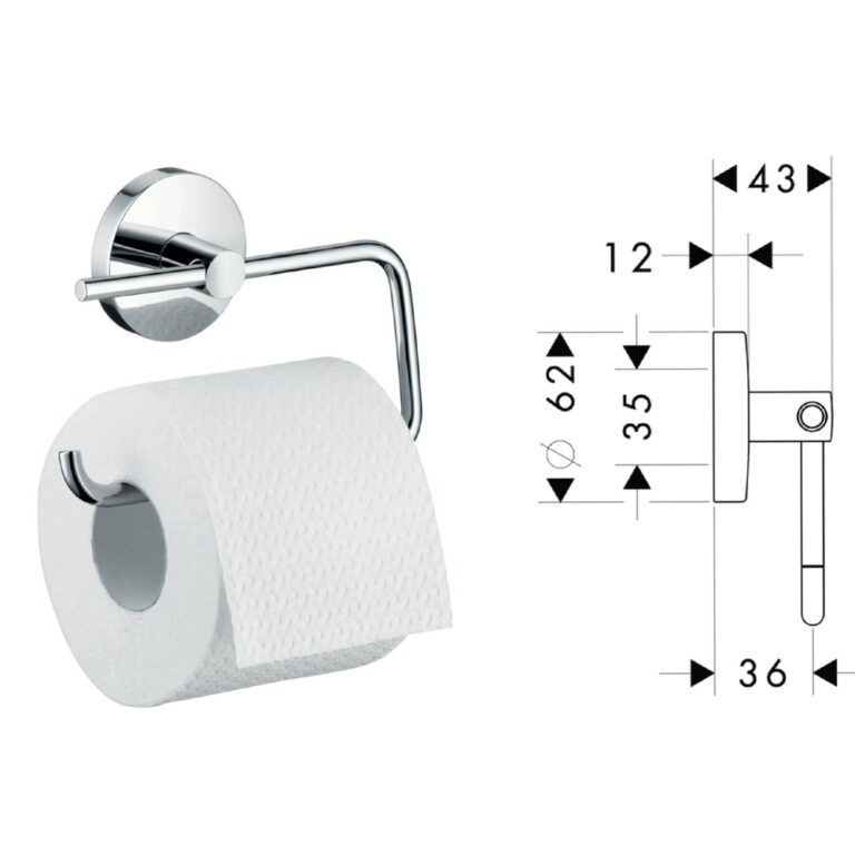 Hansgrohe Logis: Toilet Paper Roll Holder Without Cover C.P #40526000