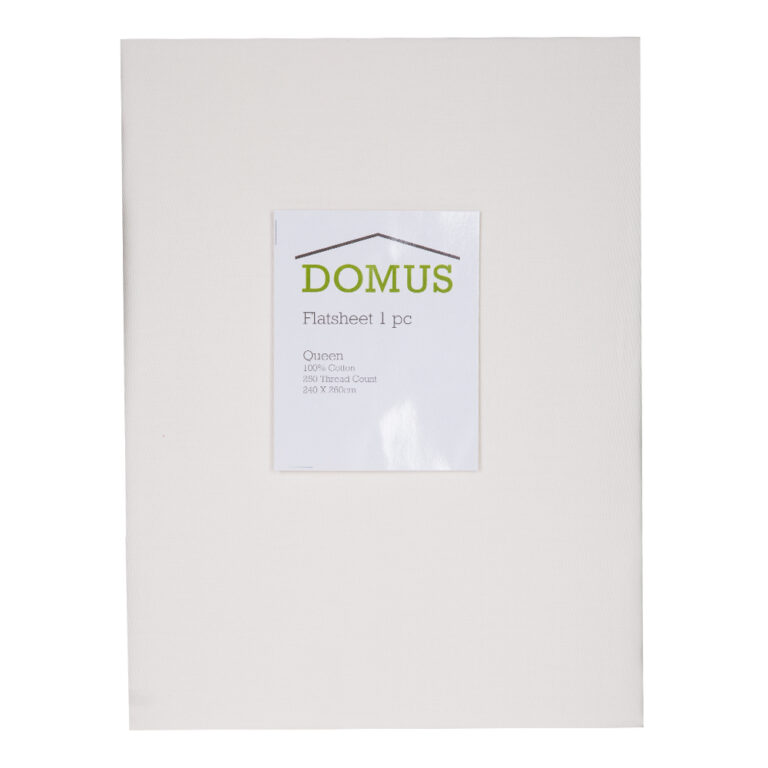 DOMUS : Flat Queen Bed Sheet, 250T 100% Cotton : 240x260cm 1