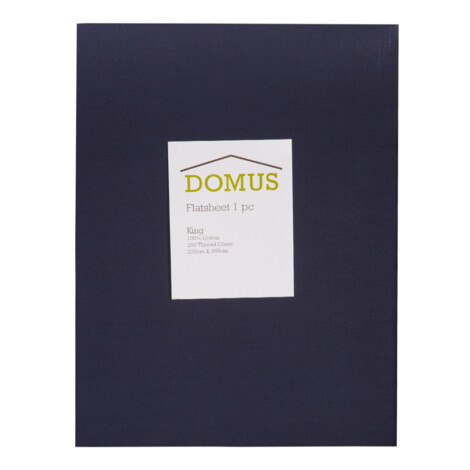 DOMUS : Flat King Bed Sheet, 250T 100% Cotton : 270x260cm 1