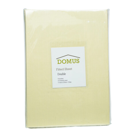 DOMUS: Polycotton Fitted Double Bed Sheet: 144, 150x200cm 1