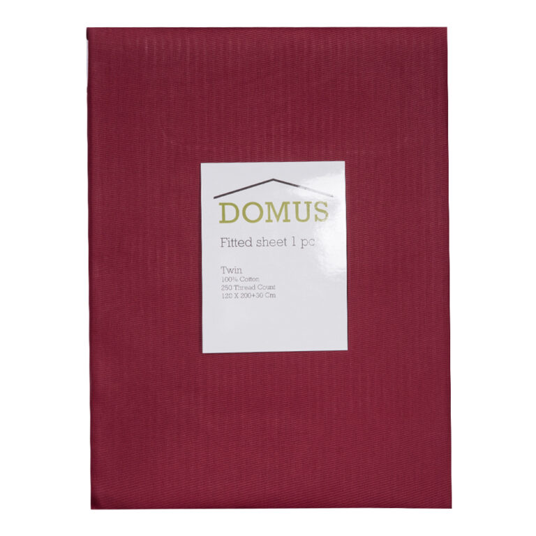 DOMUS: Fitted Twin Bed Sheet, 250T 100% Cotton: 120×200+30cm 1