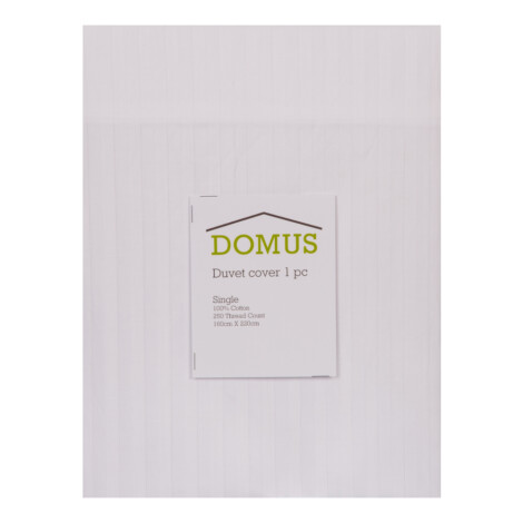 DOMUS: Duvet Cover: Single, 250Tc 100% Cotton Stripe: 160x220cm 1