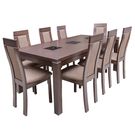EUROSPAN: Dining Table #THG-4934BBH + 8 Side Chairs #CB-3921YBH 1