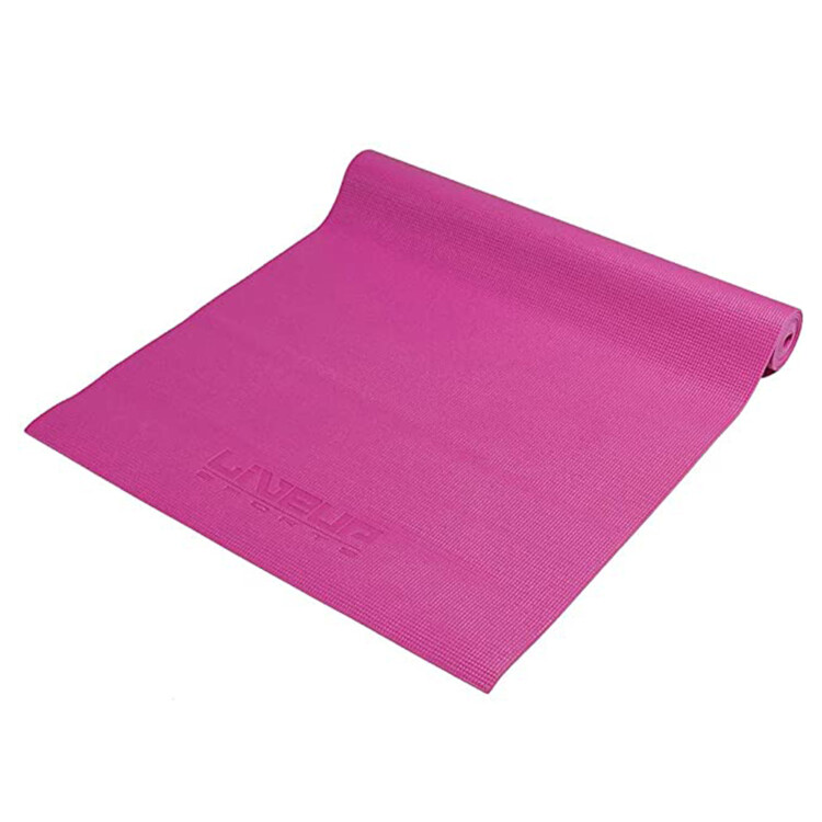 PVC Foldable Yoga Mat; (173x61x0.2)cm 380GMS, Pink