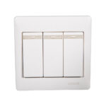 SIMON 3-Gang 2-Way: with Fluorescent Strip: White #51032BTY