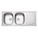 Tramontina: S/Steel Inset Kitchen Sink: DB/SD,116x50cm,+Wst #93880602