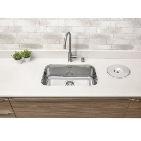 Tramontina: S/Steel Rectangle Under Counter Wash Basin : Single Bowl +Waste , 34x56cm#94024203