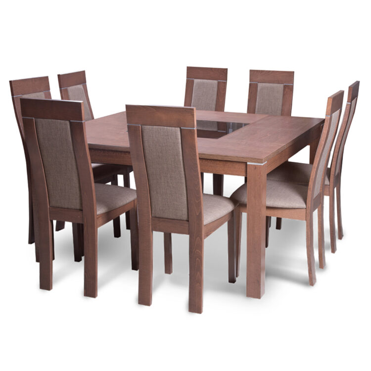 Dining Table +8 Side Chairs, MerlotBeech/Golden Honey