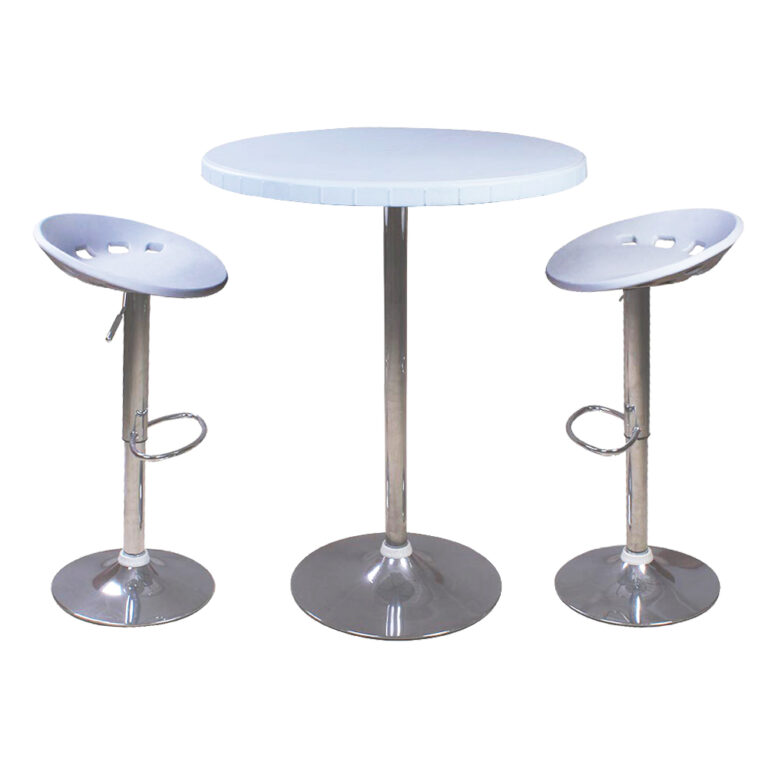 Round Bar Table, (80×110)cm + 2 Bar Chairs 1