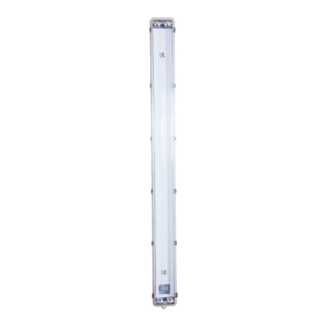 Domus: 4FT Twin Slimline Weatherproof IP65 Fitting For Double Ended LED T8 Tube 1