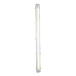 Domus: 4FT Single Deep Weatherproof IP65 Fitting Wired For Double ended LED T8 Tube; 1x36W