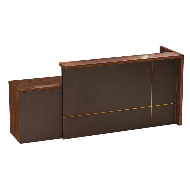 Reception Desk: (180x65x105)cm, KingWalnut/Kano Grey 1