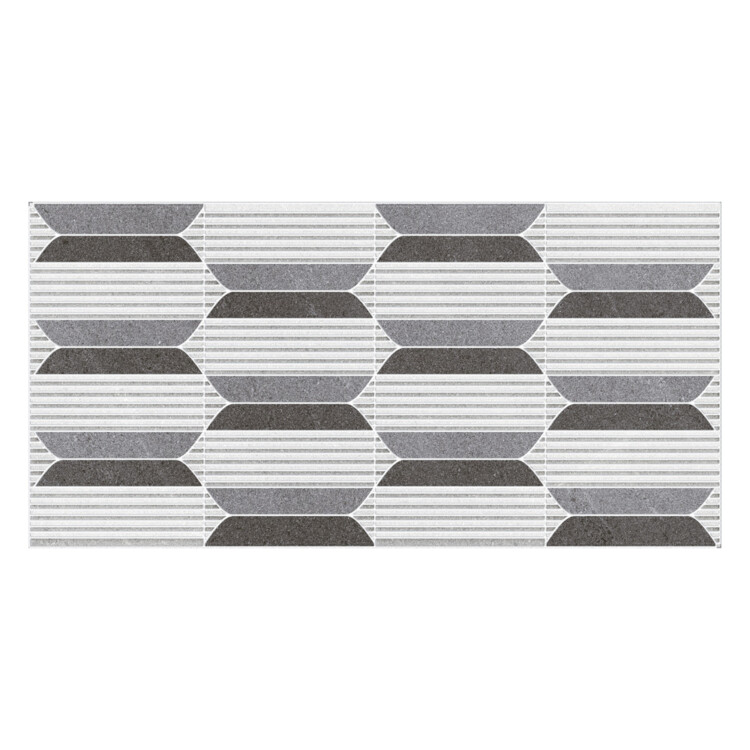 6103HLB: Ceramic Tile; (30.0x60.0)cm, Patterned Light/Dark Grey
