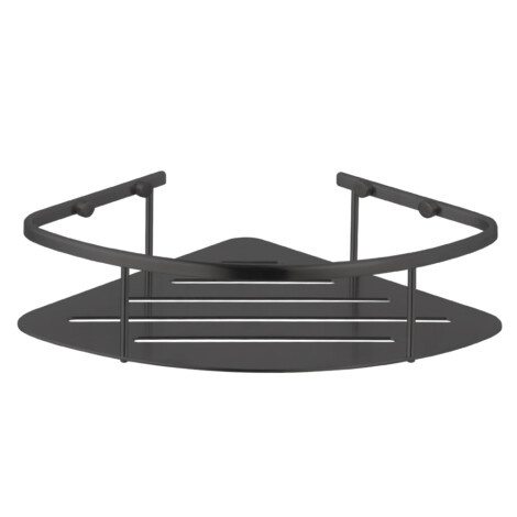 Dali: Stainless Steel Bathroom Shelf with Support, Matt Black 1