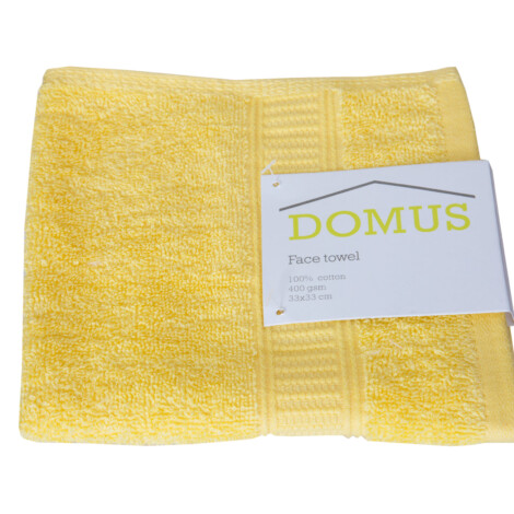 Domus: Face Towel: 400 GSM, (33×33)cm, Lemon 1
