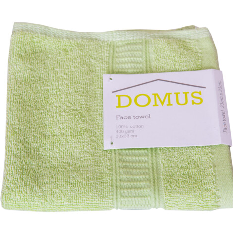 Domus: Face Towel: 400GSM, (33×33)cm, Lime Green 1