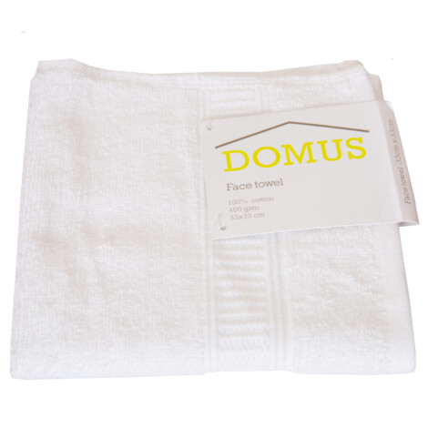 Domus: Face Towel: 400Gsm, (33×33)cm, White 1