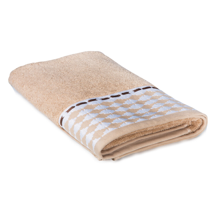 Bath Towel, Puzzle Design (70x140)cm, Beige