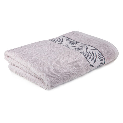 Bath Towel, Forest Design: (70x140)cm, Grey