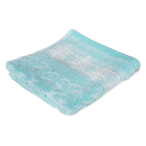 Flake Face Towel: (33x33)cm, Light Blue