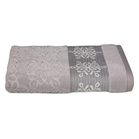 Flake Bath Towel: (70×140)cm, Grey 1