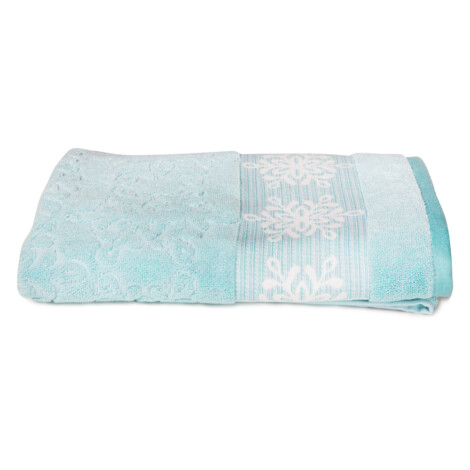 Flake Bath Towel: (70×140)cm, Light Blue 1
