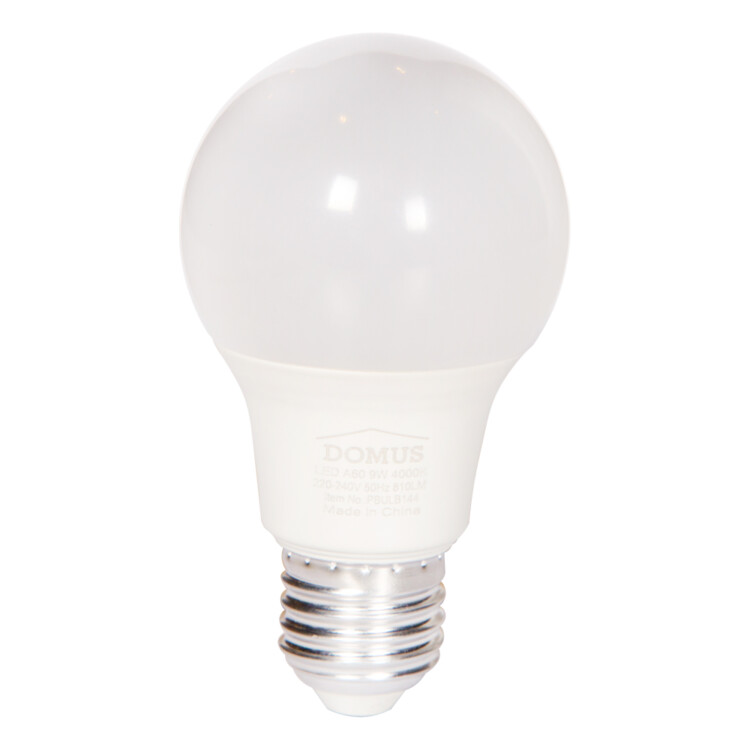 Domus /FSL: LED Bulb, E27 A60 240V, 9W, 810LM, 200°, 4000K