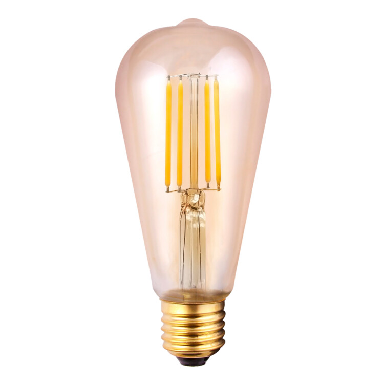 Domus /FSL: Filament LED Bulb, E27 ST56 240V, 6.5W 650LM, 300°, 2200K Amber