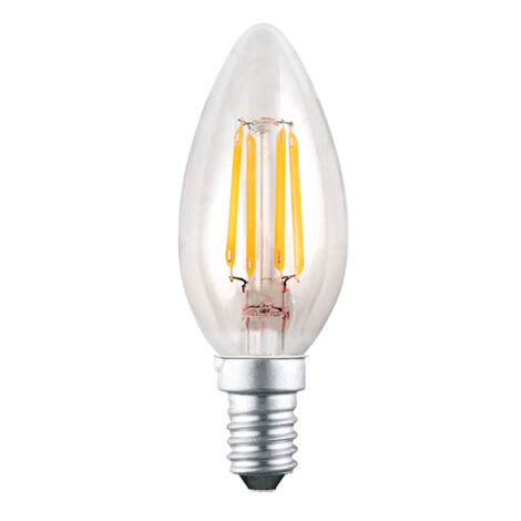 Domus /FSL: Filament Candle LED Bulb, C35 E27 240V, 4W 470LM, 300°, 2700K Clear 1