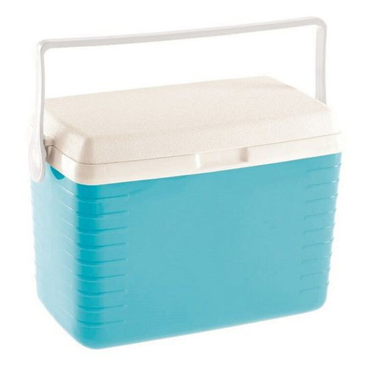Ice Cooler With Lid And Handle ; 10Lts, White/Blue