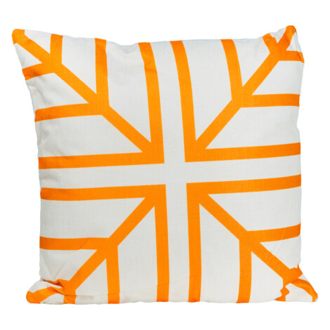 Outdoor White with Orange Striped Cushion: (45×45)cm 1