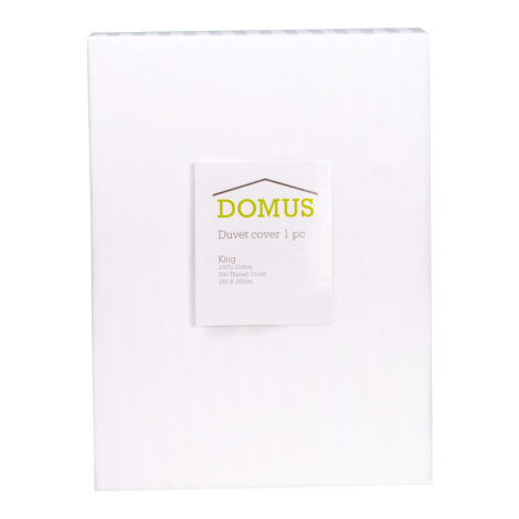 Domus: Duvet Cover: King, 250 100% Cotton Stripe: (260×240)cm, White 1