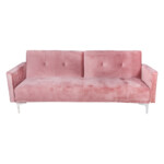Clic Clac Velvet Sofa Bed With Split Back Sofa, Peach