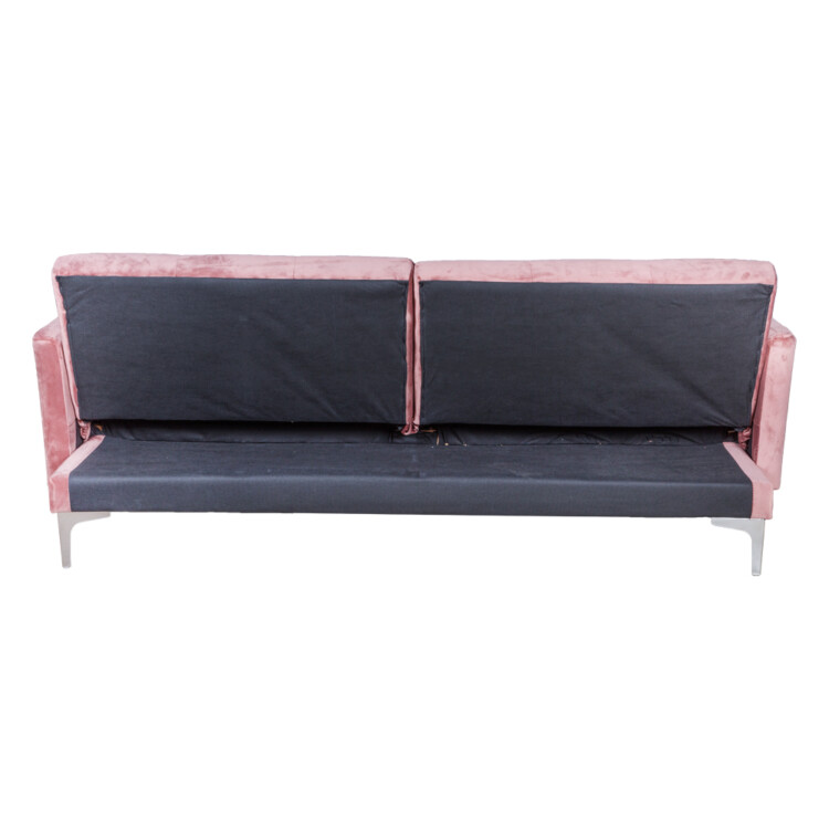 Clic Clac Velvet Sofa Bed With Split Back Sofa, Peach