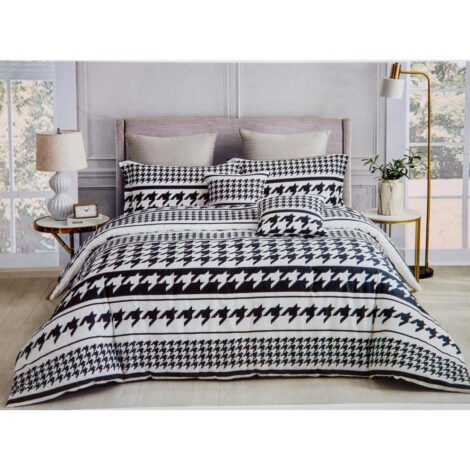 Domus: Single Comforter Set: 5pcs: (160×220)cm, Black/White 1