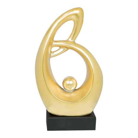 Domus: Abstract Sculpture With Base, Gold/Black; 19