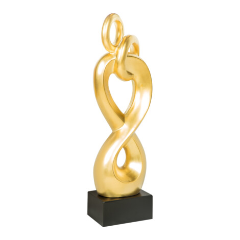 Domus: Abstract Sculpture With Base, Gold/Black; 28.5inch