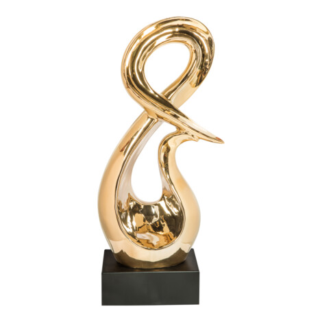 Domus: Abstract Sculpture With Base, Rose Gold/Black; 24