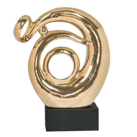 Domus: Abstract Sculpture With Base, Rose Gold/Black; 16inch  1
