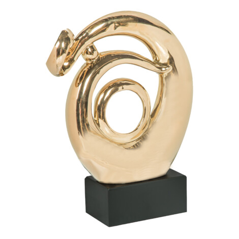 Domus: Abstract Sculpture With Base, Rose Gold/Black; 16inch