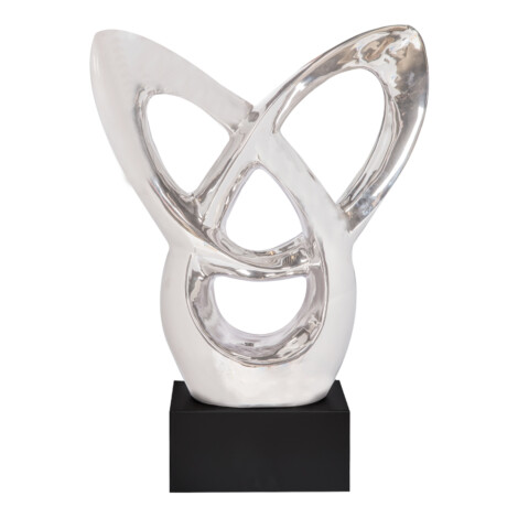 Domus: Abstract Sculpture With Base, Silver/Black; 26inch  1