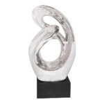 Domus: Abstract Sculpture With Base, Silver/Black; 27inch